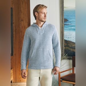 Faherty Whitewater Hoodie Size Small Blue Hooded Pockets Beach Surf Baja $148NWT